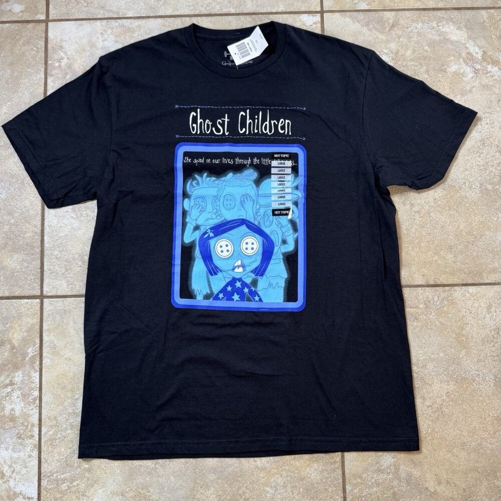 Coraline X Spooksieboo Ghost Children T-Shirt Large NEW